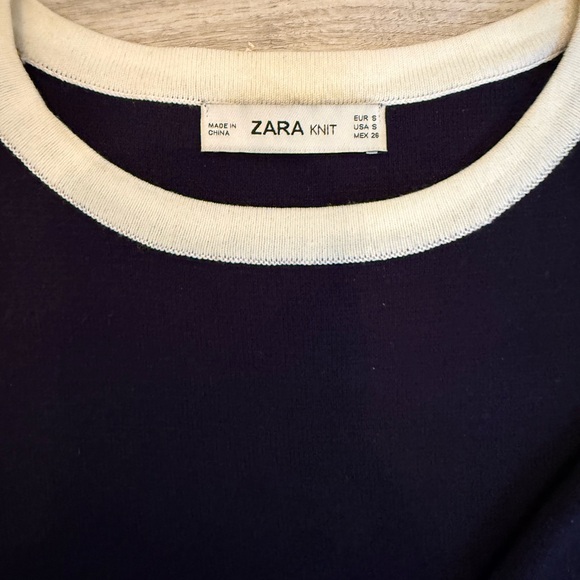 Zara Women's Black and White Crew Neck Sweater - Picture 3 of 6